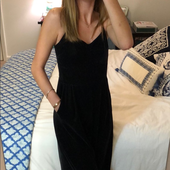 j crew black velvet jumpsuit